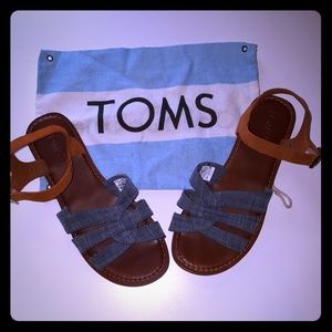 Denim & tan toms Sandals